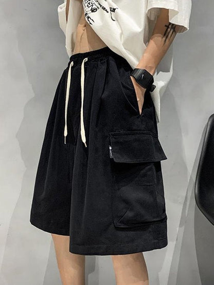 Black Baggy Cargo Shorts