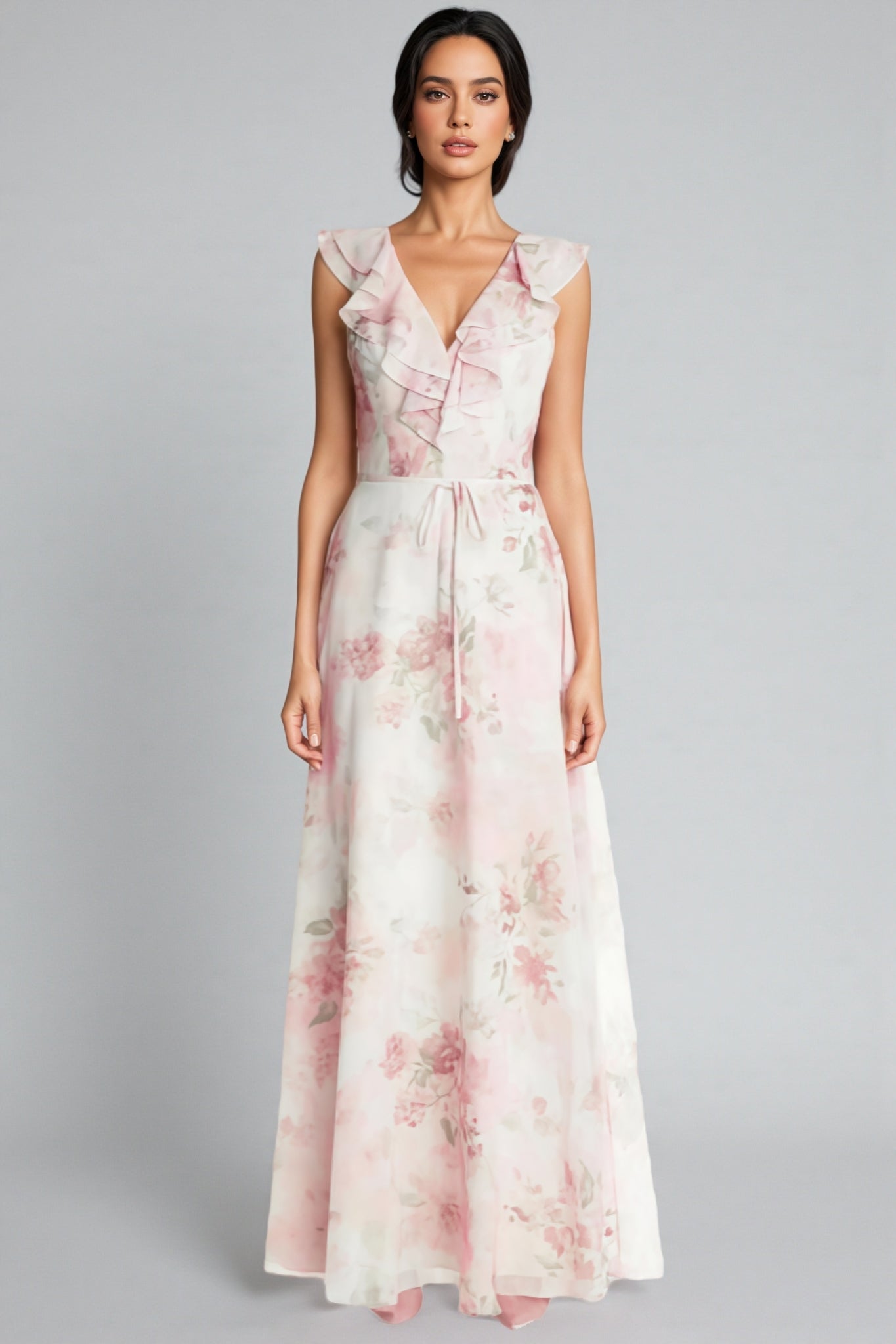 Yuna Frill Sleeveless Maxi Dress