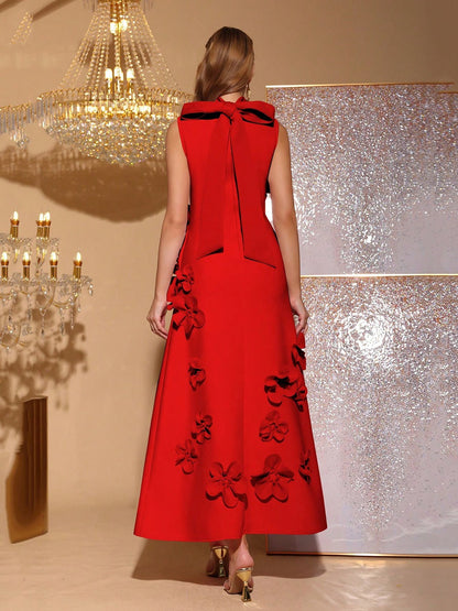 Anna Purple One Shoulder 3d Maxi Dress