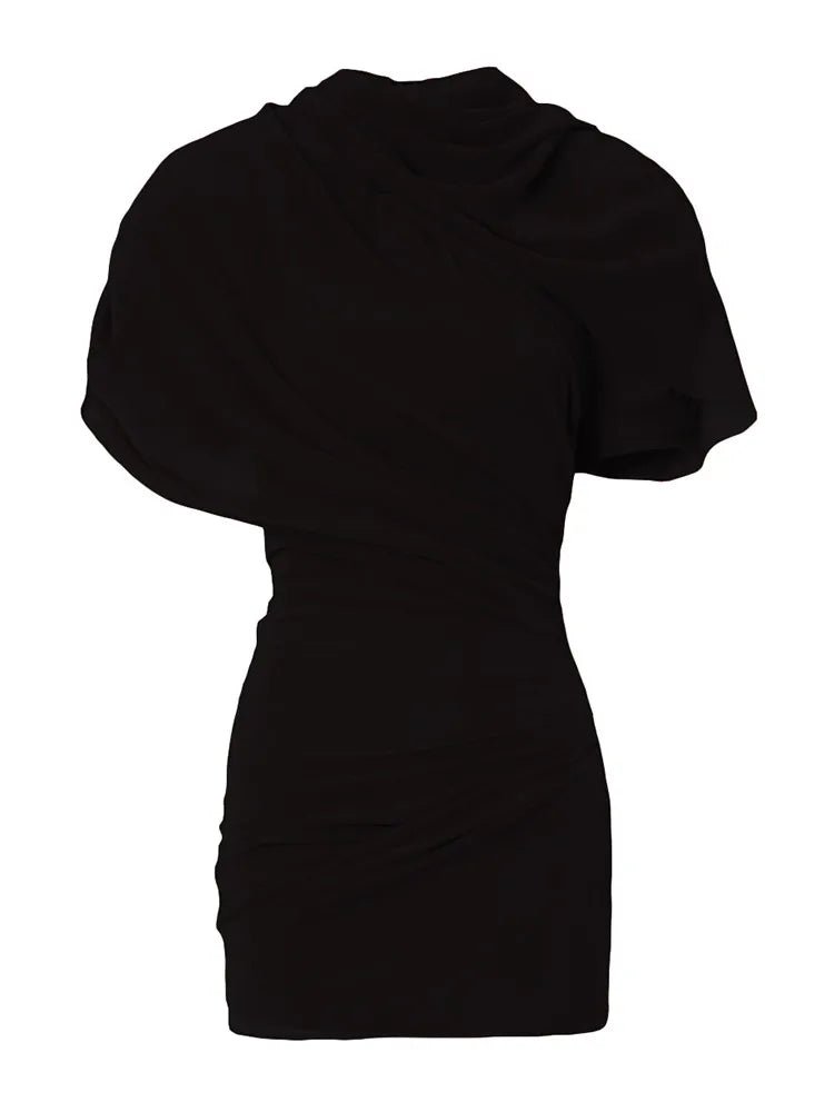 Castagna Draped Minidress With Oversized Shoulders