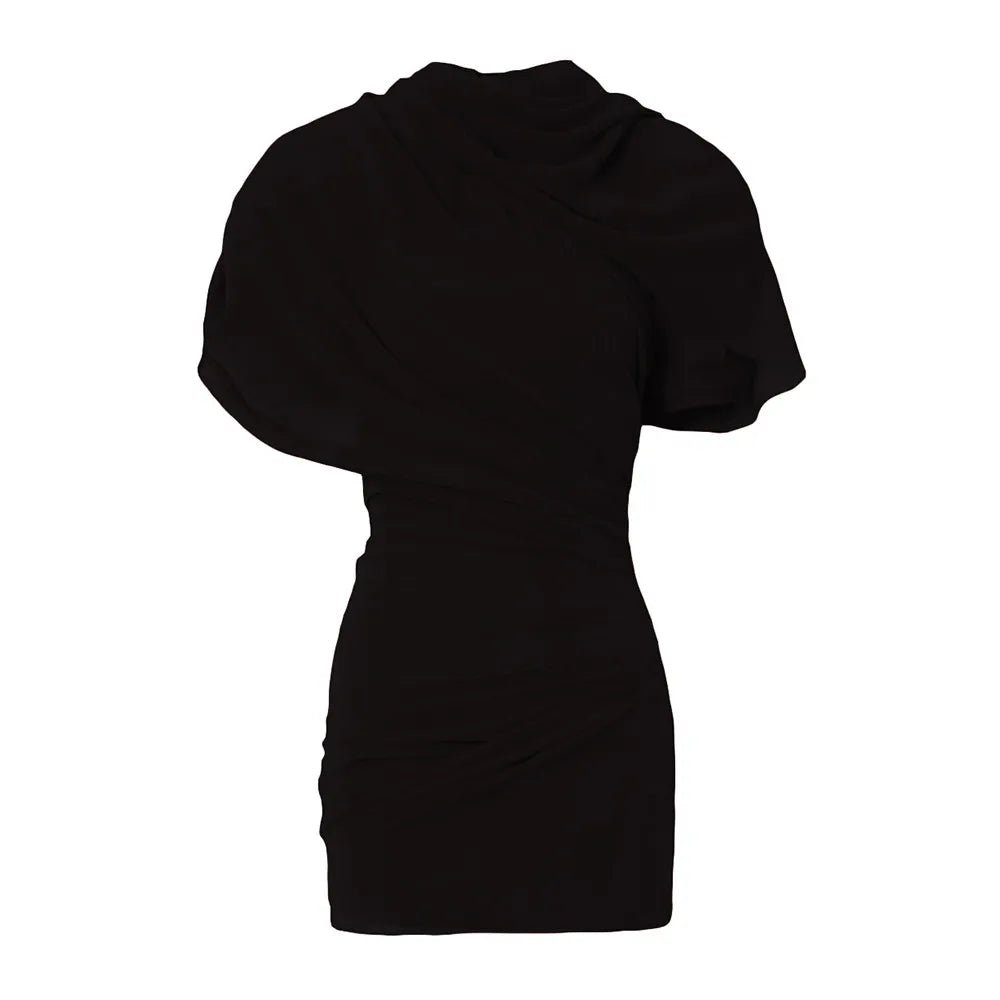 Castagna Draped Minidress With Oversized Shoulders