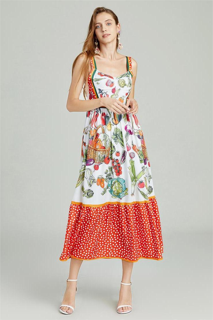 Sweetheart Neck Sleeveless Midi Dress