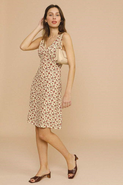 Sleeveless V-neck Midi Dress