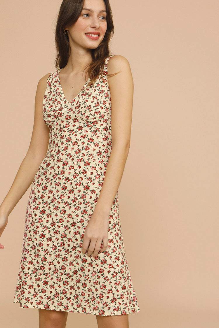 Sleeveless V-neck Midi Dress
