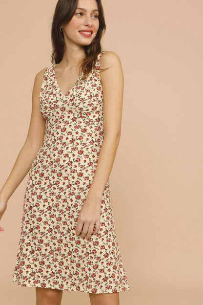 Sleeveless V-neck Midi Dress