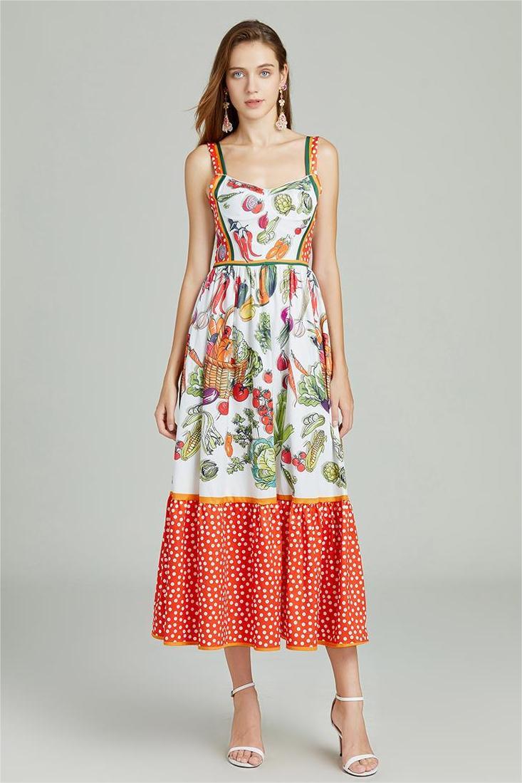 Sweetheart Neck Sleeveless Midi Dress