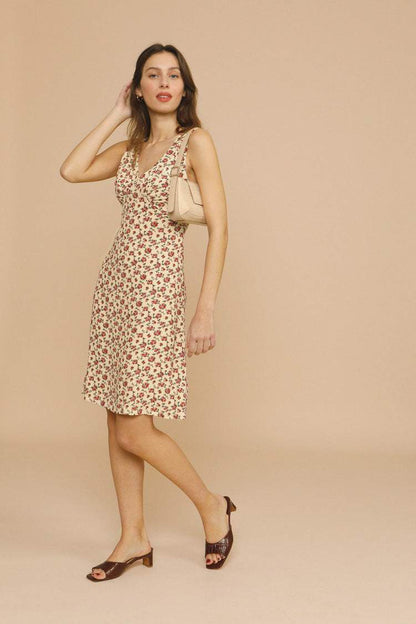 Sleeveless V-neck Midi Dress