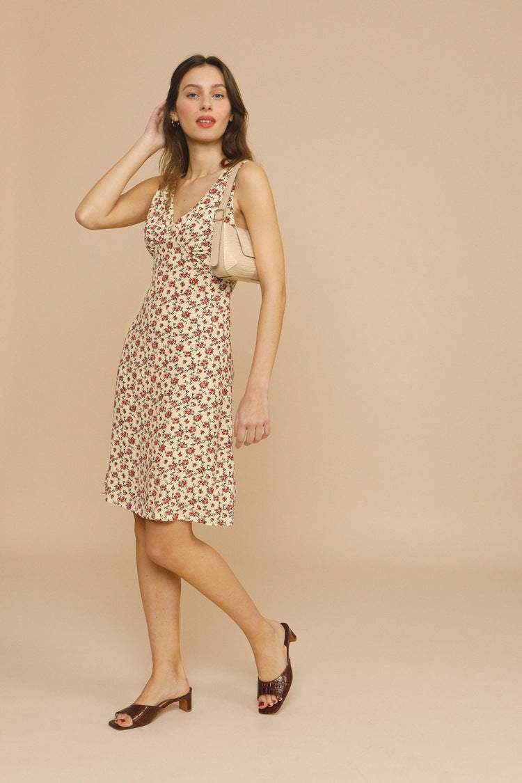Sleeveless V-neck Midi Dress