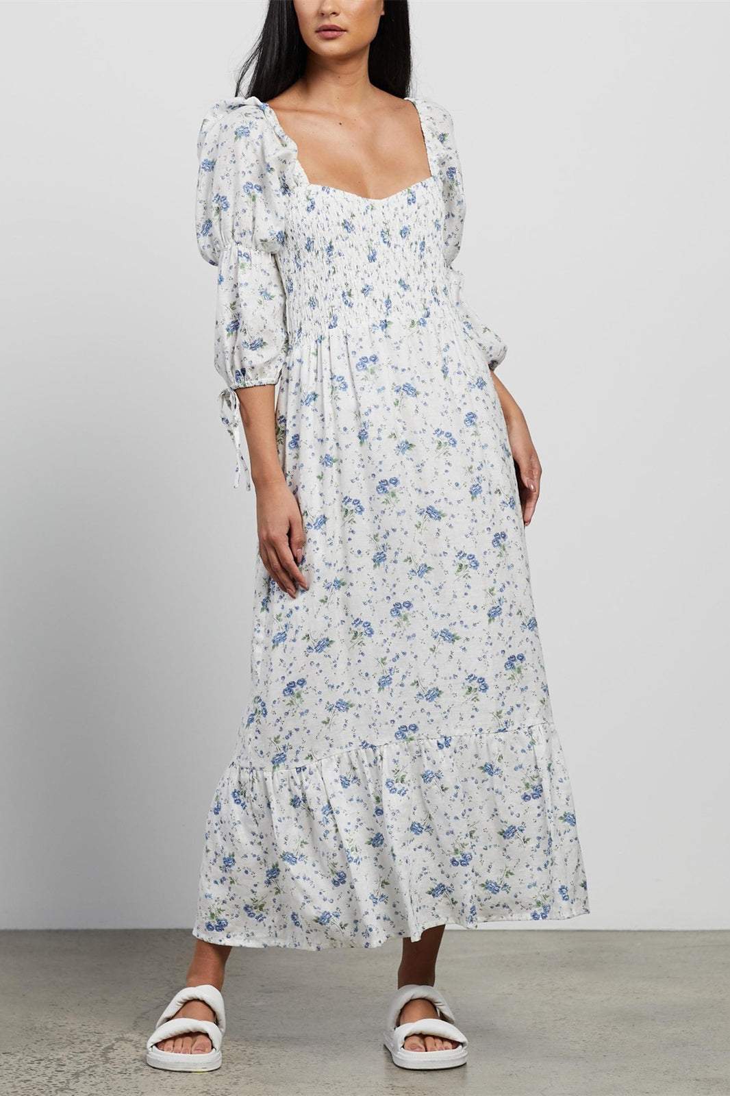 Sweetheart Neck Midi Dress