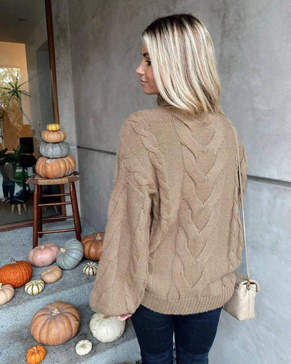 Alyson Turtleneck Cable Knit Sweater