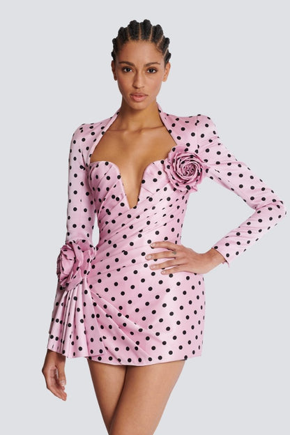 Kristin Polka Dots Sweetheart Mini Dress