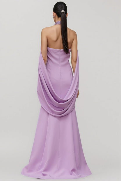 Tiana Purple Shawl Embellished Maxi Dress