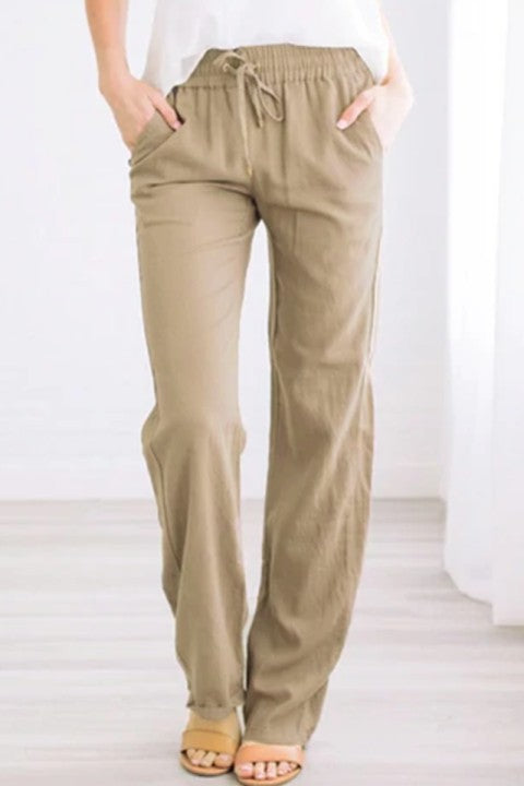 Pockets Drawstring Loose Fall Pants(6 Colors)