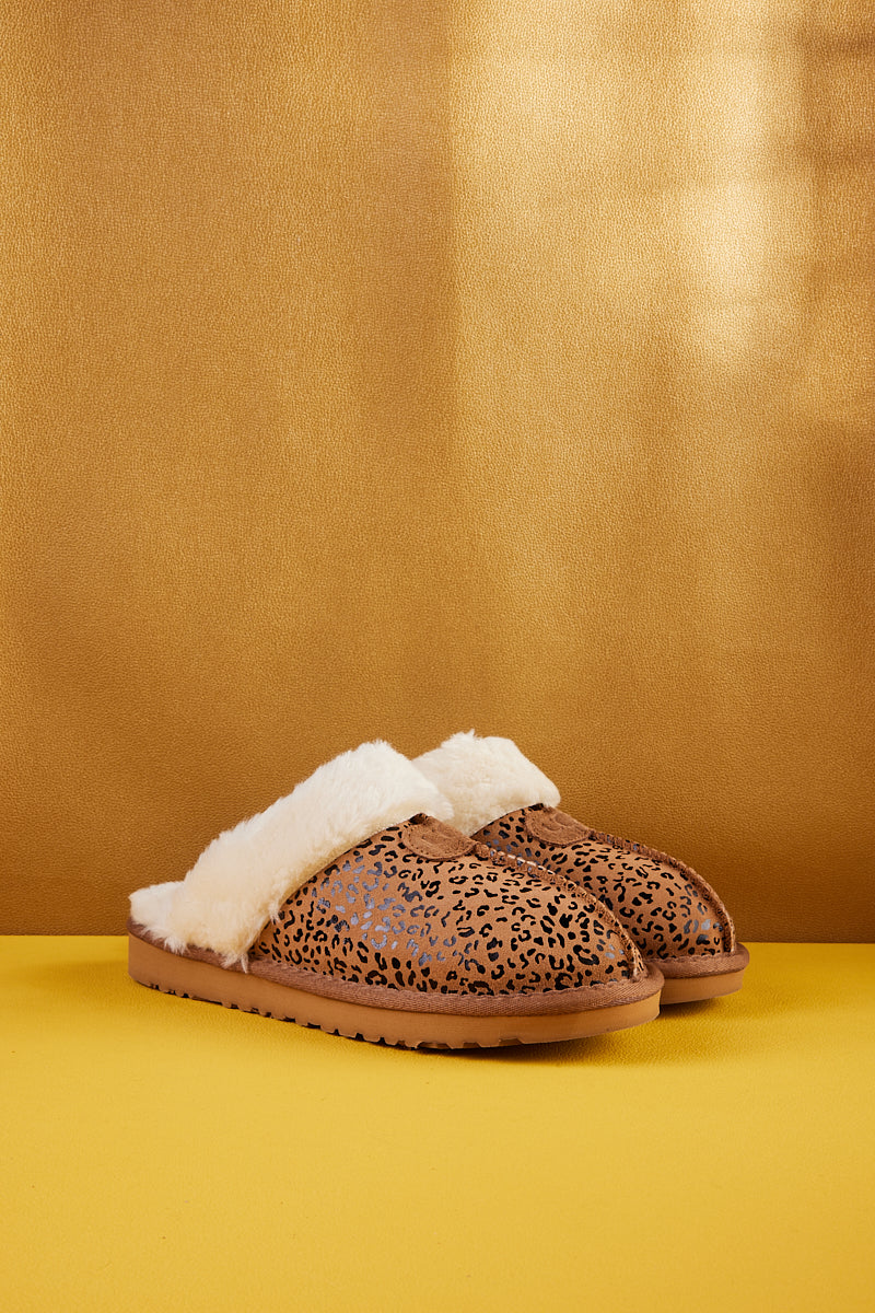 Stefanie Leopard Faux Fur Slipper