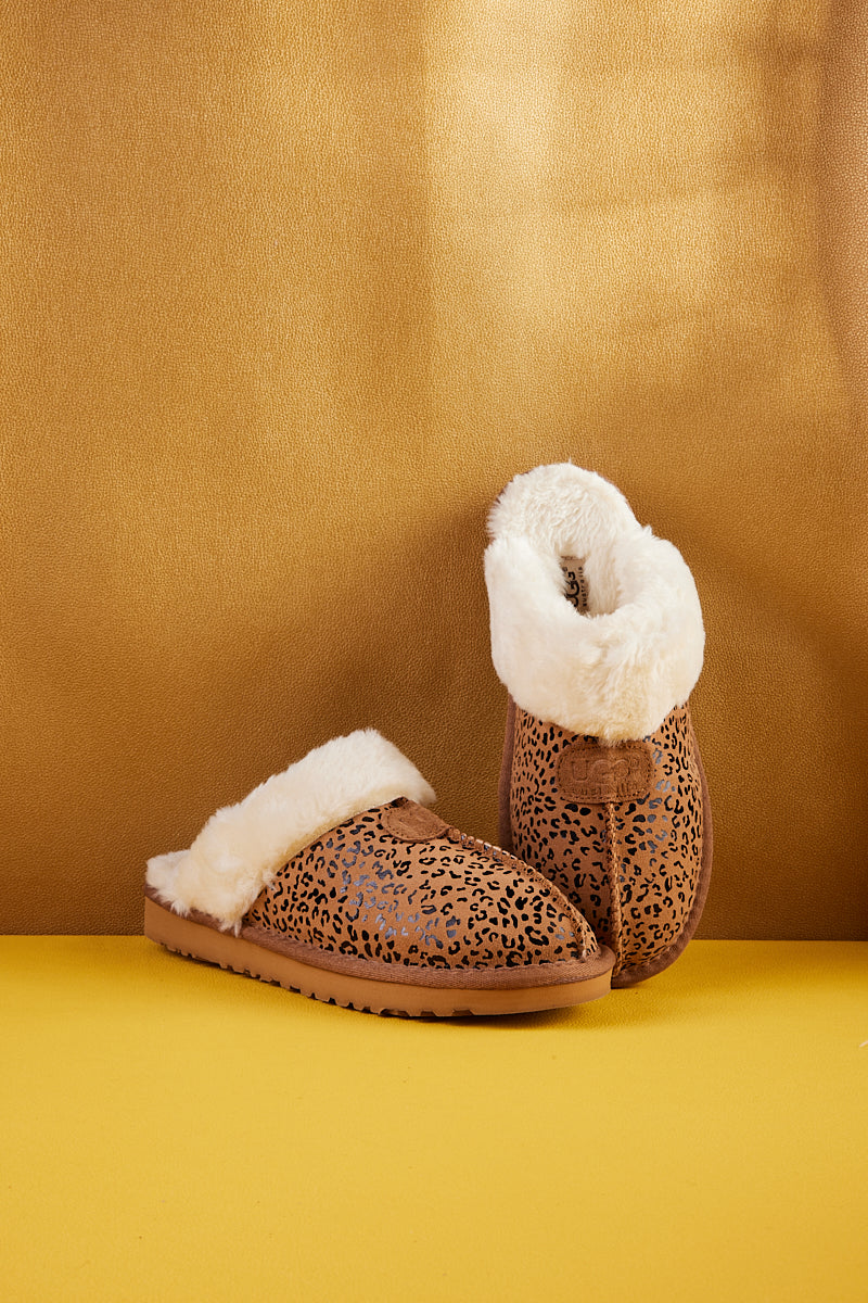 Stefanie Leopard Faux Fur Slipper
