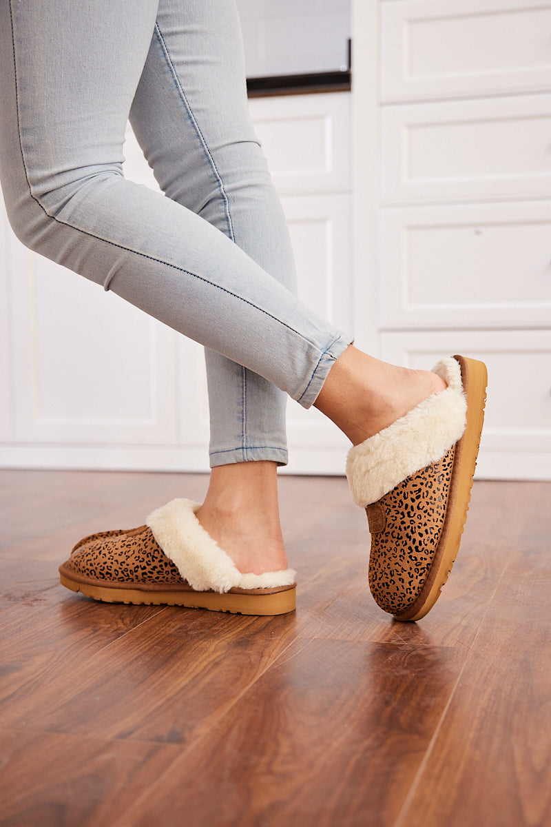 Stefanie Leopard Faux Fur Slipper