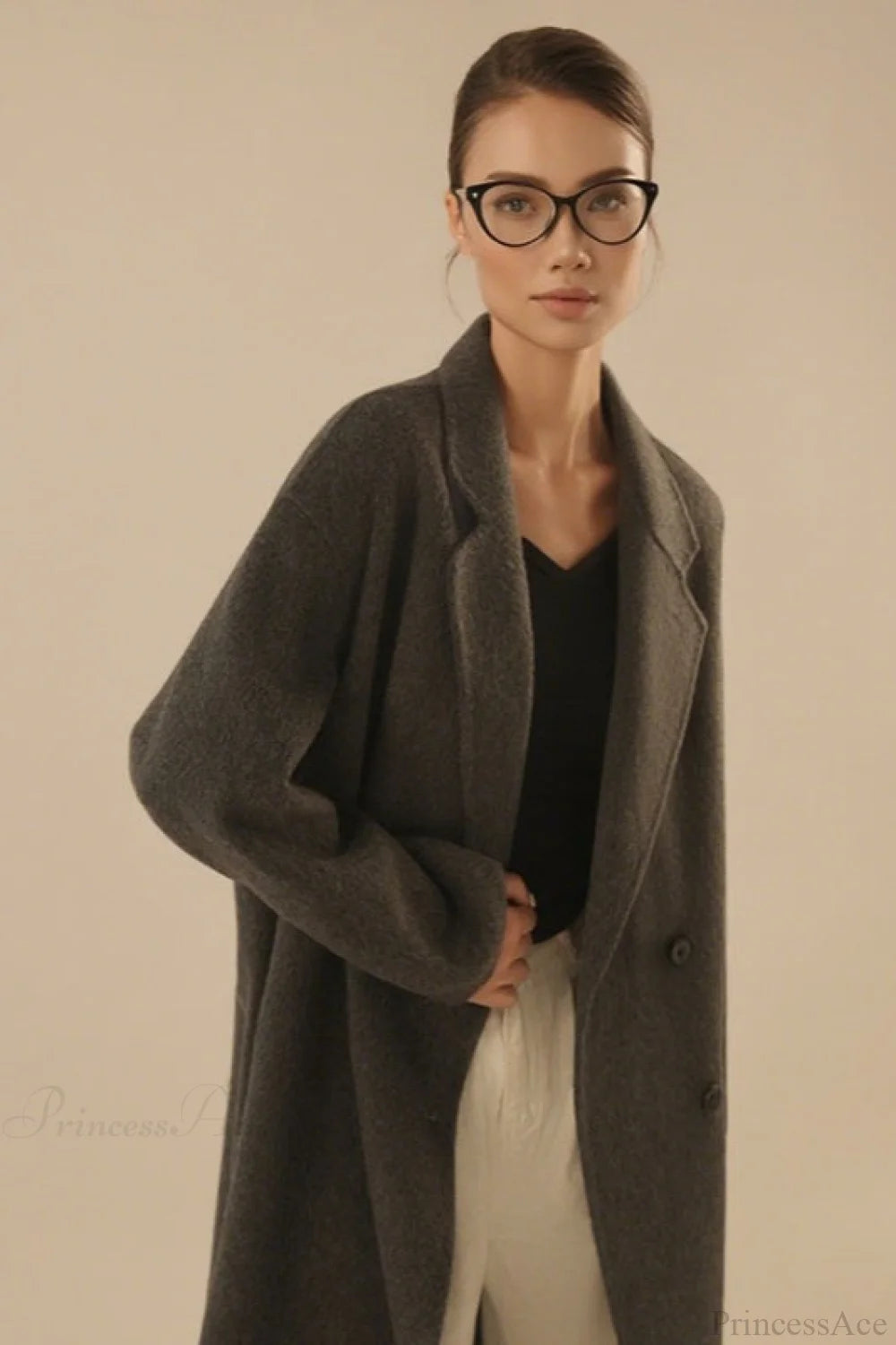 Loose Mid-length Slouchy Korean Wool Overcoat