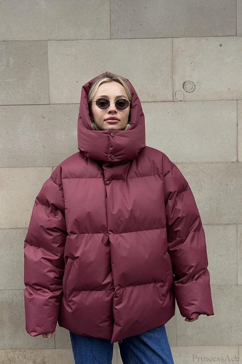 Loose Minimalist Hooded Cotton Coat