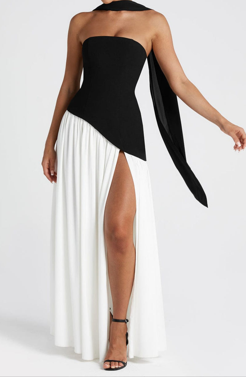 Jacobella Maxi Dress - Black/white