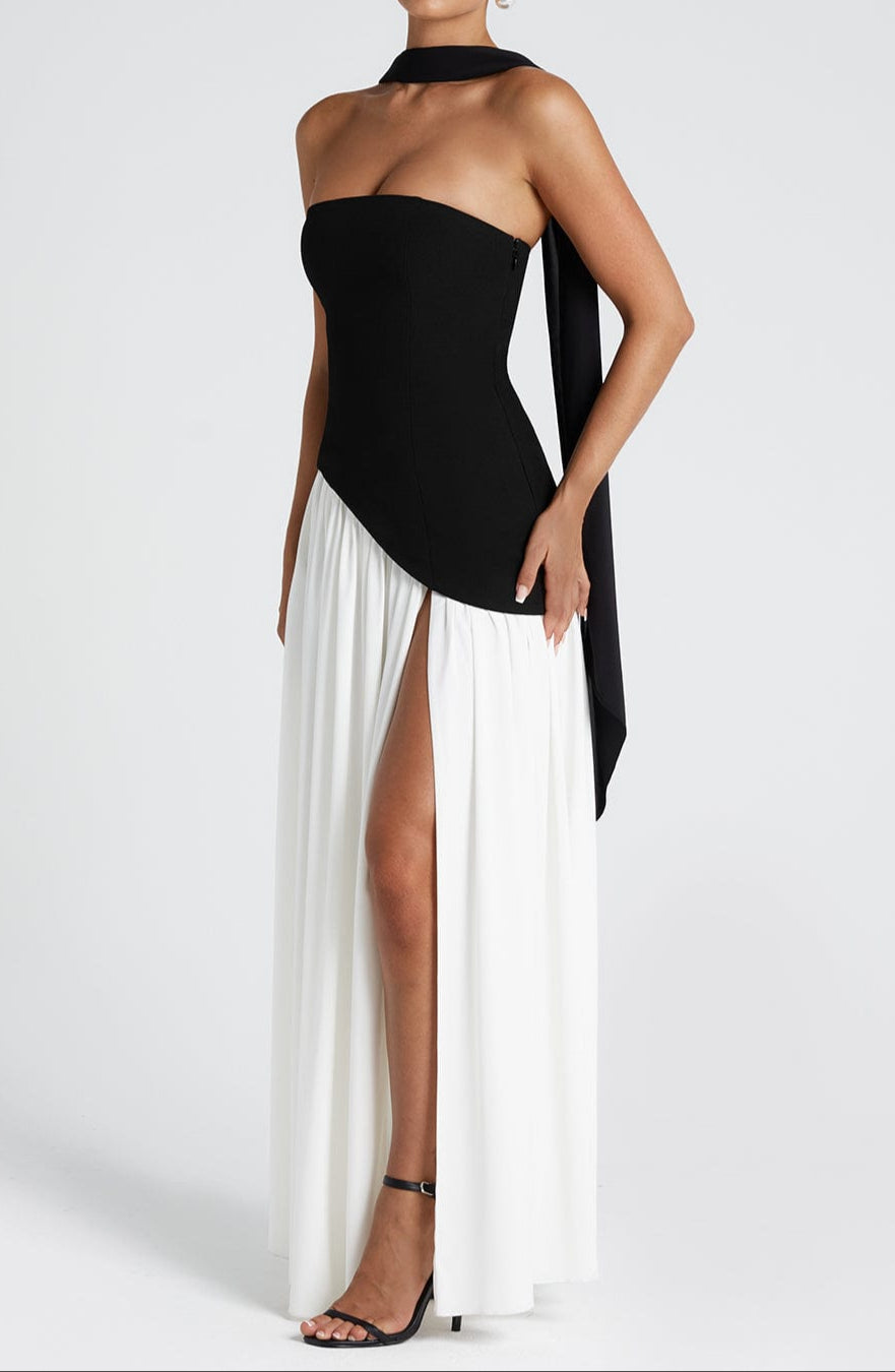 Jacobella Maxi Dress - Black/white