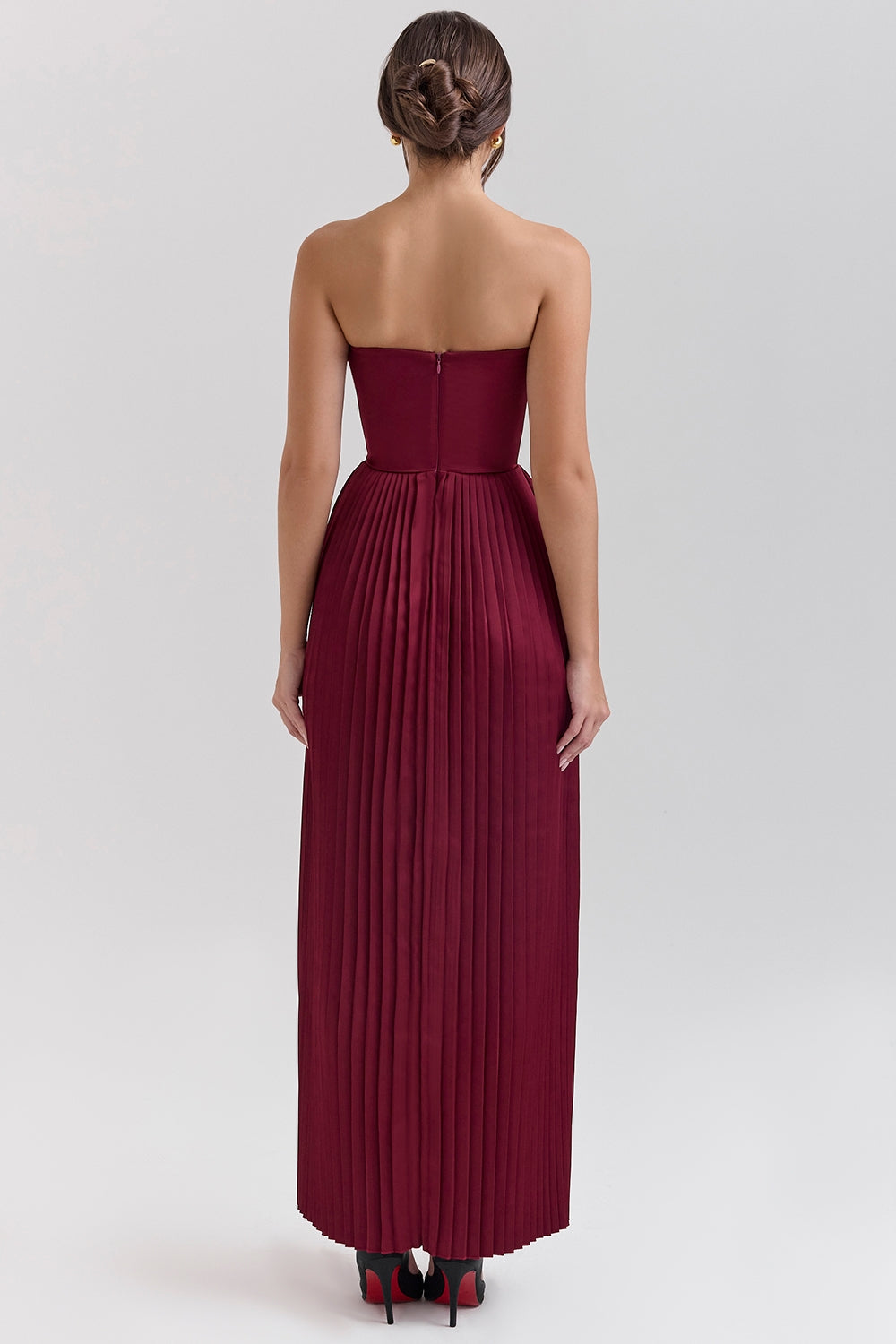 Wine Red – Strapless Slim Fit Maxi Dress