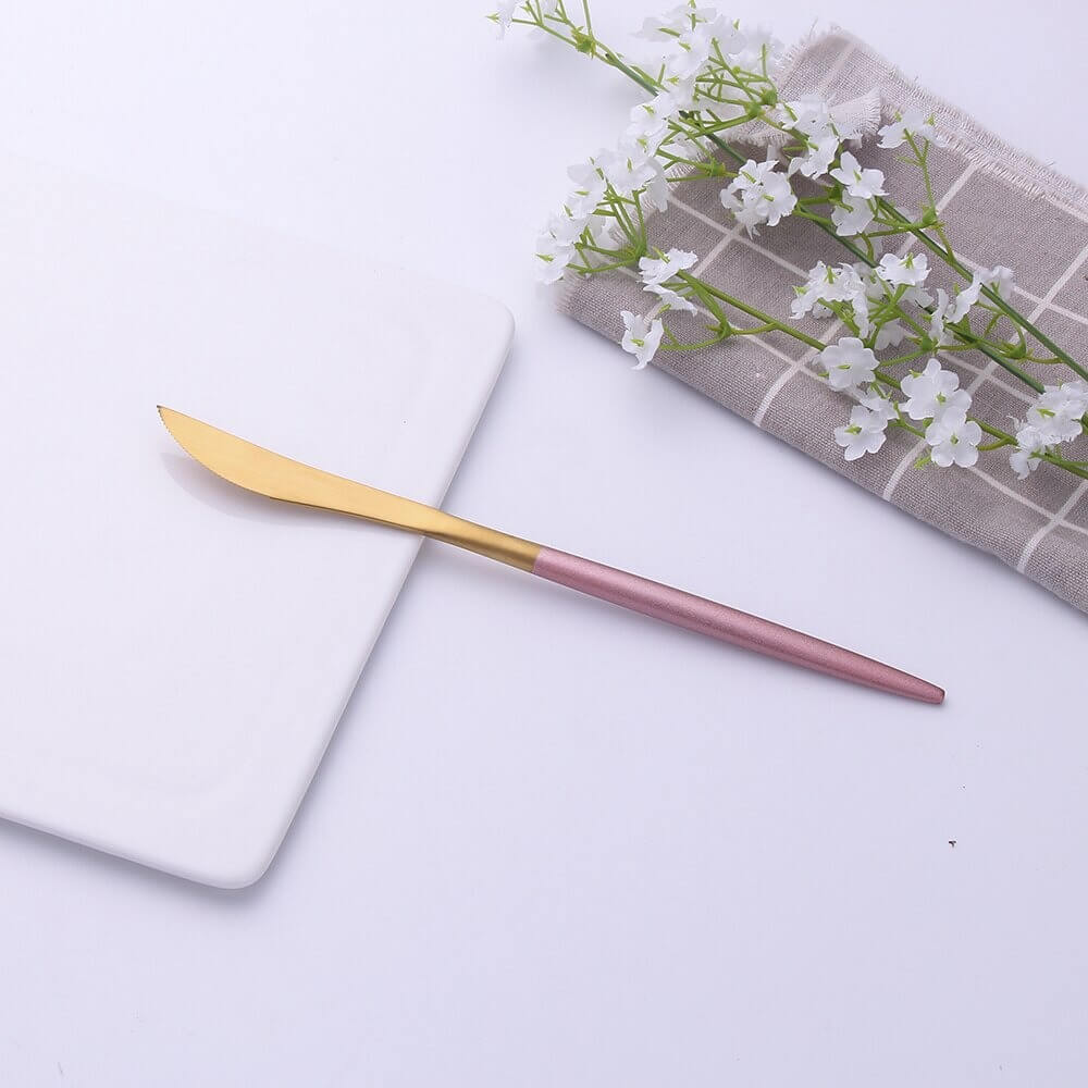 Minimalist Rose Gold Flatware Set