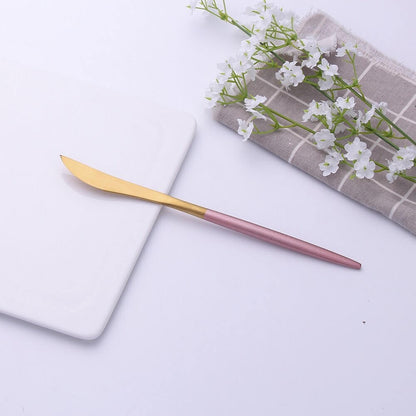 Minimalist Rose Gold Flatware Set