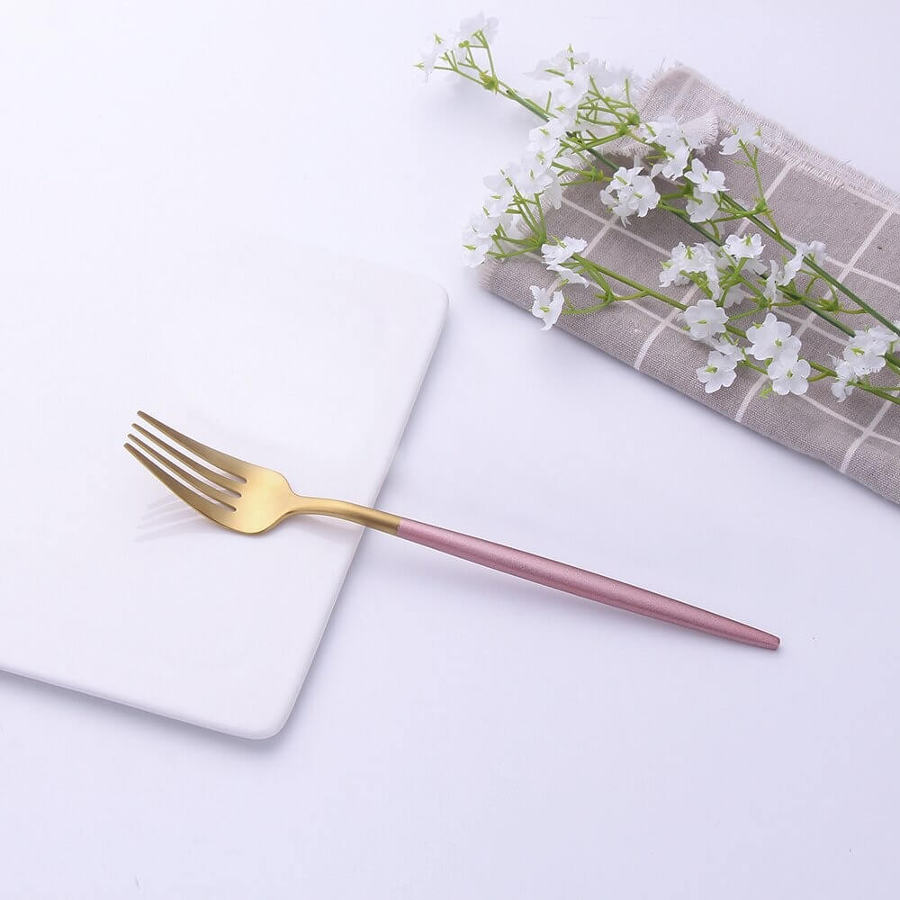 Minimalist Rose Gold Flatware Set