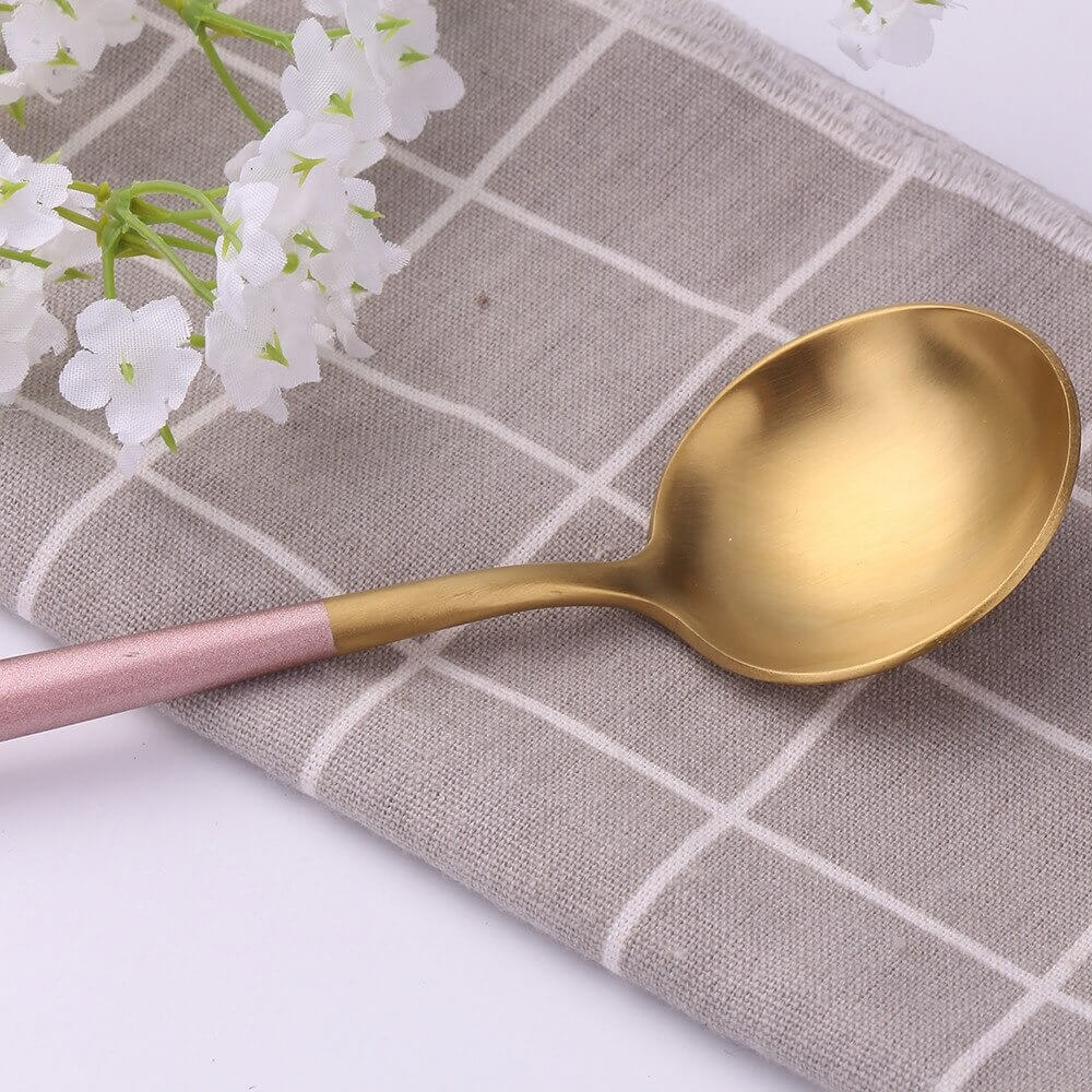 Minimalist Rose Gold Flatware Set