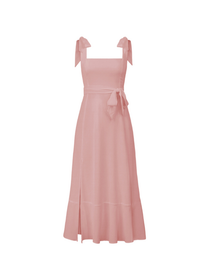 Avianca Shoulder Tie Bridal Midi Dress - Mauve