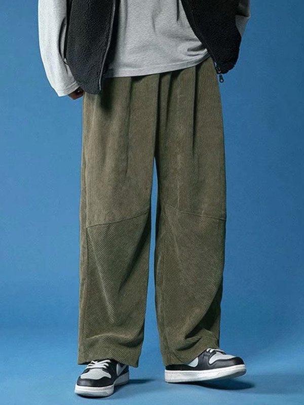 Green Retro Corduroy Baggy Pants
