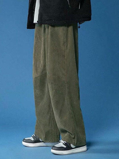 Green Retro Corduroy Baggy Pants