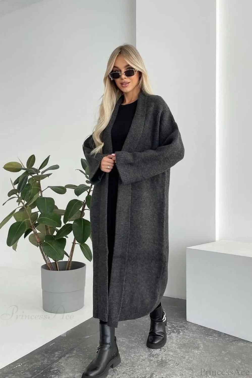 Minimalist Collarless Cardigan-inspired Overcoat