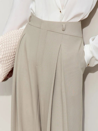 Minimalist Wide-leg Pleated Pants