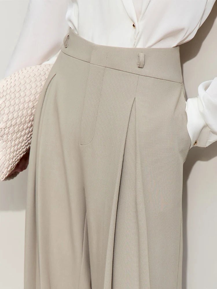 Minimalist Wide-leg Pleated Pants