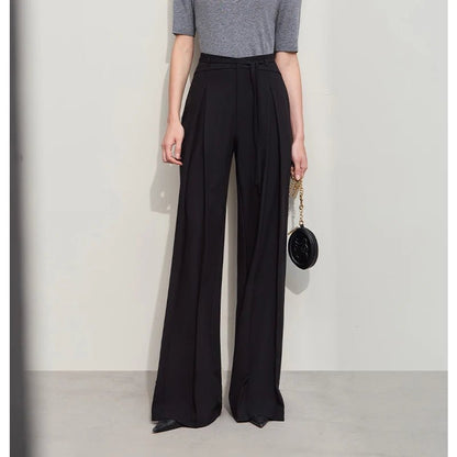 Minimalist Wide-leg Pleated Pants