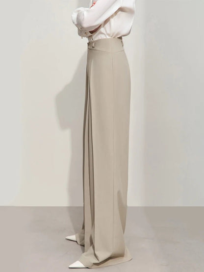Minimalist Wide-leg Pleated Pants