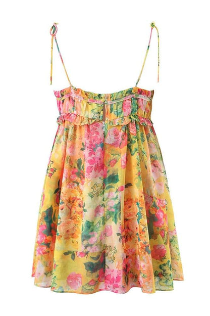 Mona Printed Chiffon Mini Dress