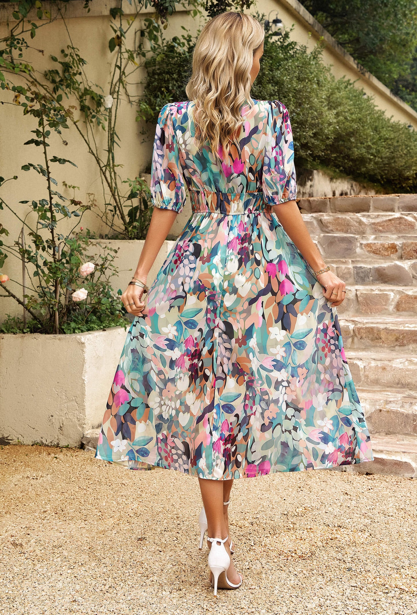Euphoric Mood Printed Midi Dress - Multi