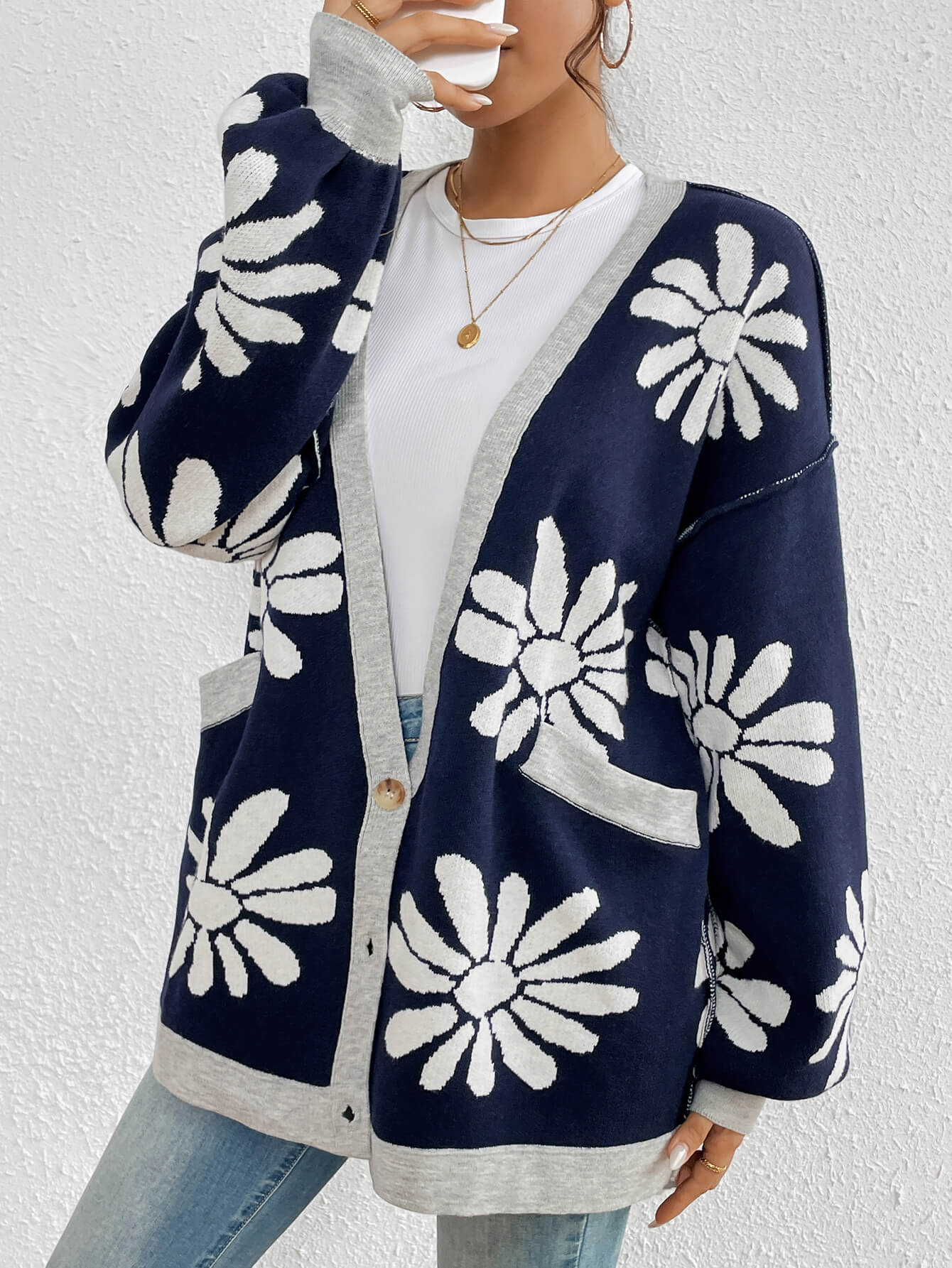 Janelle Knit Cardigan - Navy
