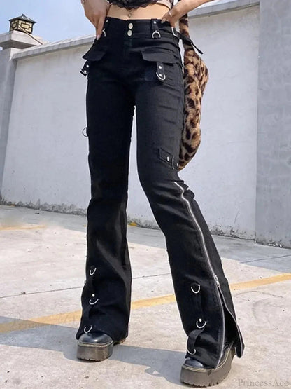 New Gloomy Punk Gothic Y2k Patchwork Pant