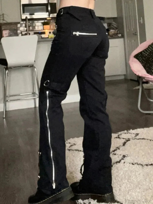 New Gloomy Punk Gothic Y2k Patchwork Pant