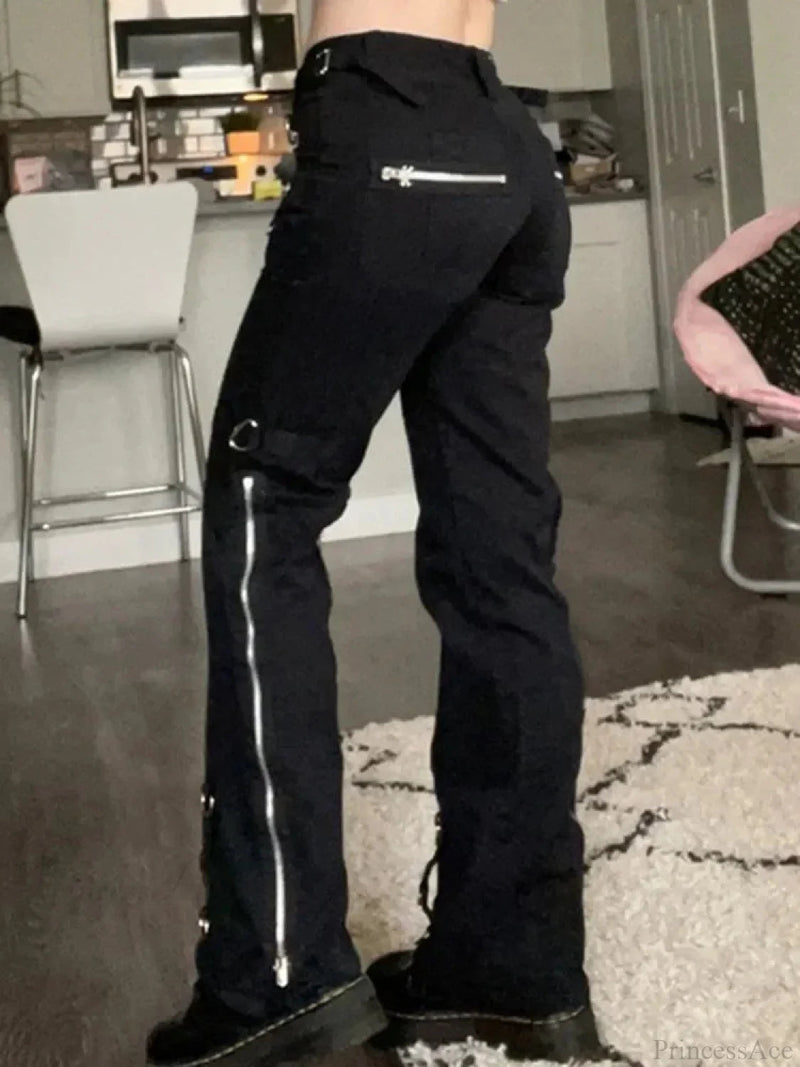 New Gloomy Punk Gothic Y2k Patchwork Pant