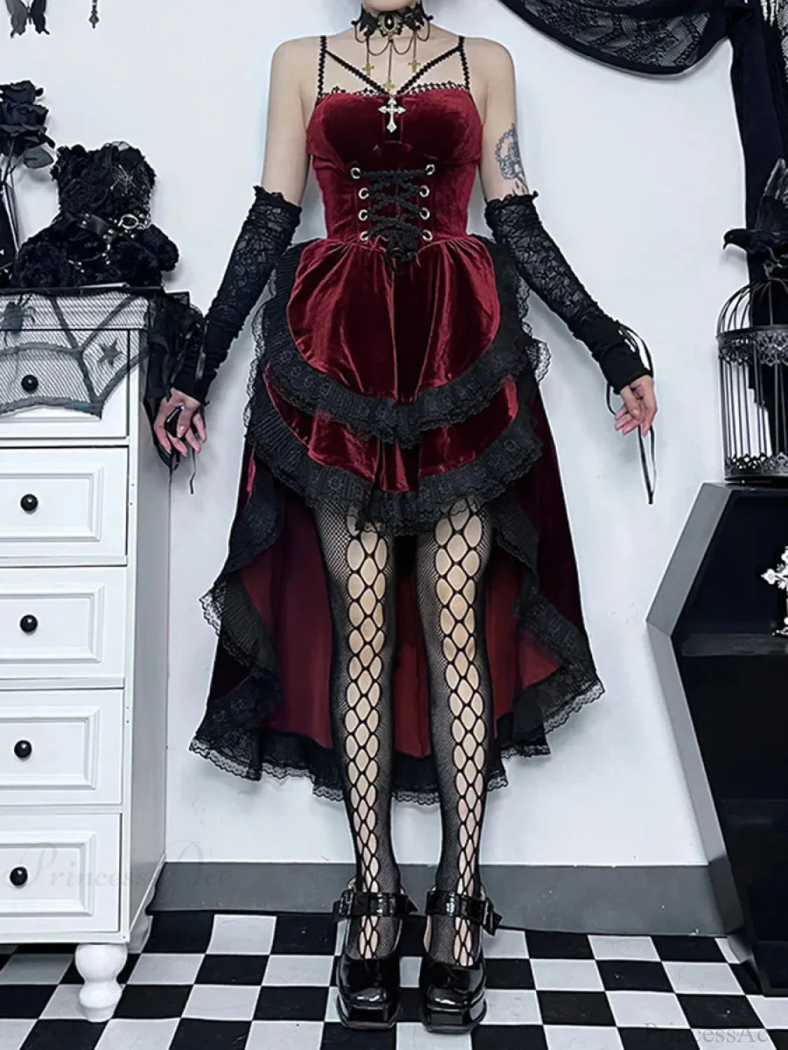 Obscure Attractive Cinch Waist Pull Midi Dress