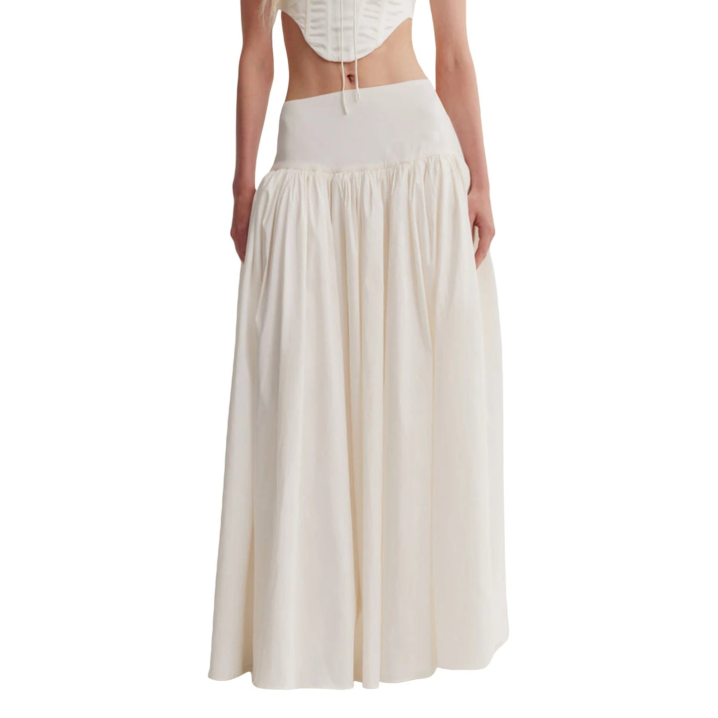 Off-white Ruched Midi Skirt