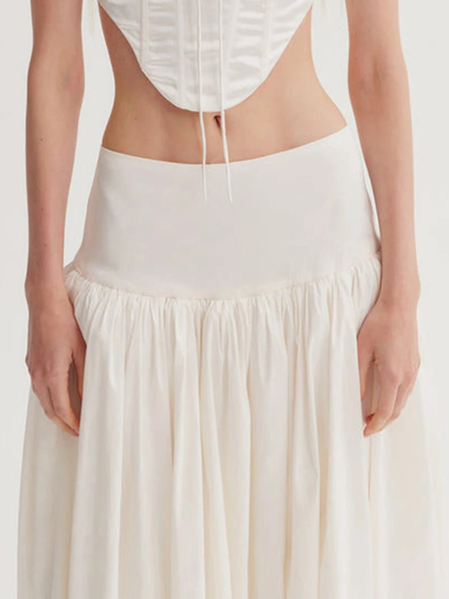 Off-white Ruched Midi Skirt