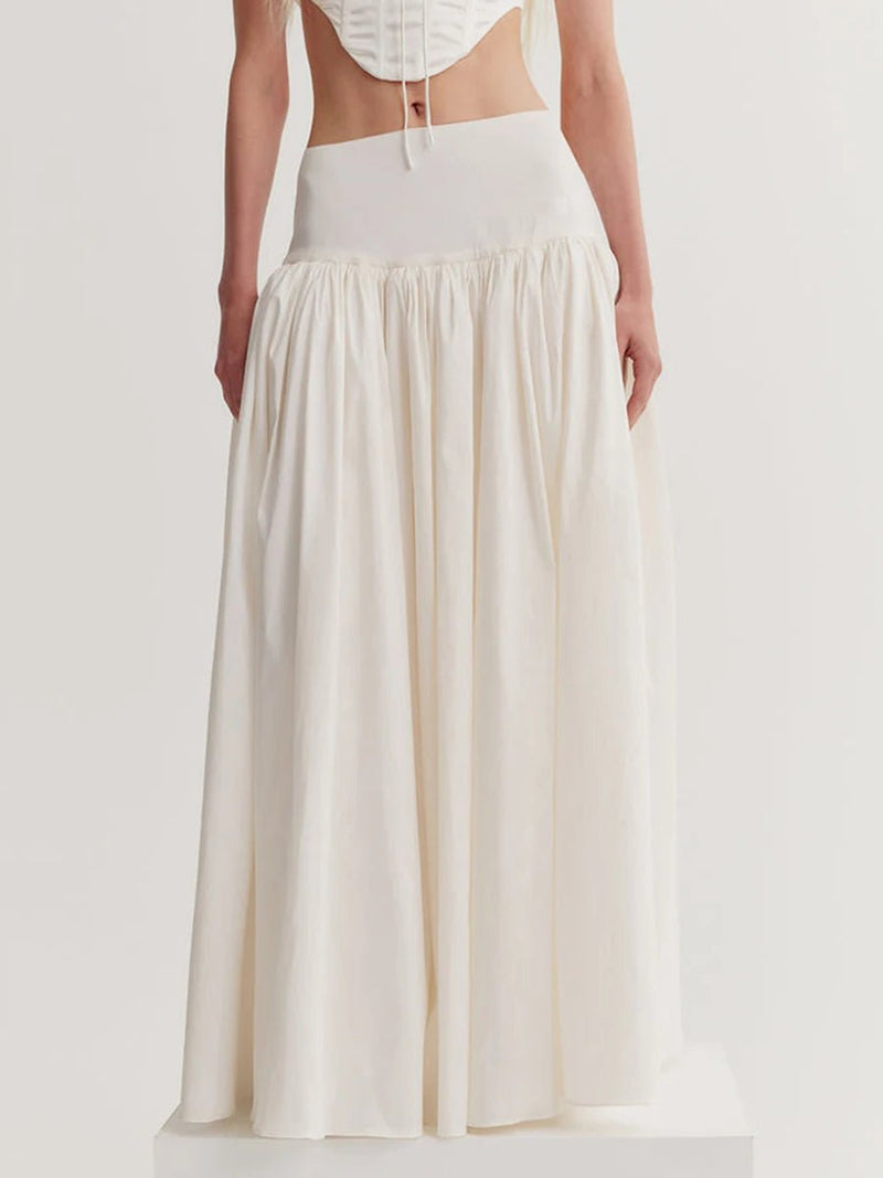 Off-white Ruched Midi Skirt