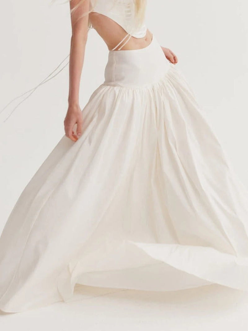 Off-white Ruched Midi Skirt
