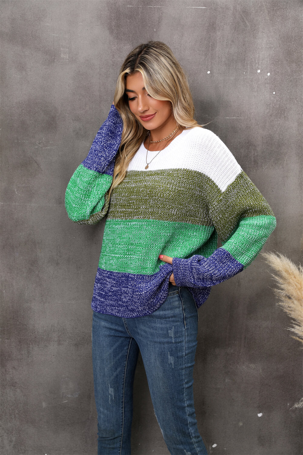 Chosen One Striped Knit Sweater - Olive