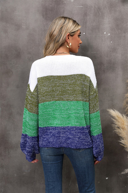 Chosen One Striped Knit Sweater - Olive